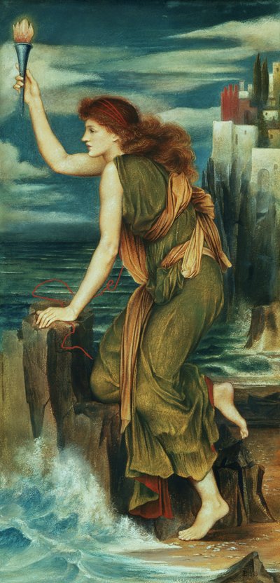 英雄等待1885年利安德的回归 作者 伊夫林·德·摩根（Evelyn De Morgan）