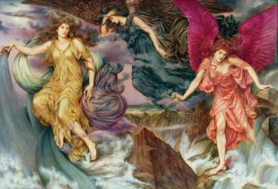 Les esprits de la tempete - The Storm Spirits ，作者：De Morgan，Evelyn（1855-1919 年）。布面油画，约 1900 年。瓦特画廊 作者 伊夫林·德·摩根（Evelyn De Morgan）