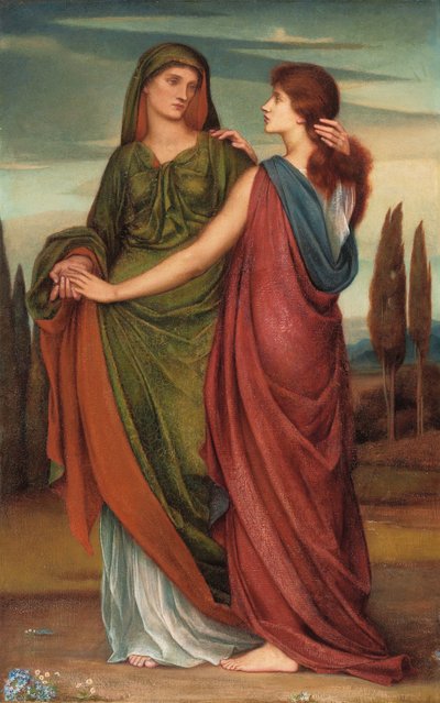 娜奥米和露丝，1887年 作者 伊夫林·德·摩根（Evelyn De Morgan）