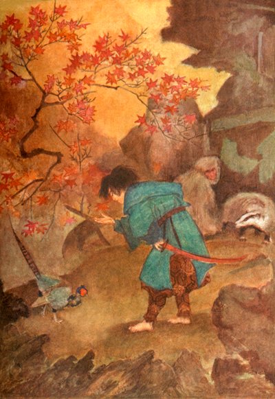 桃太郎和野鸡》，1912年。 作者 伊芙琳·保罗