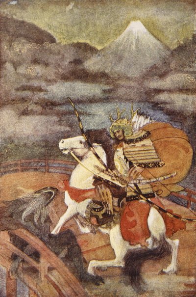龙太郎和鲛人，插图来自 F. Hadland Davis 的《日本神话与传说》 作者 伊芙琳·保罗