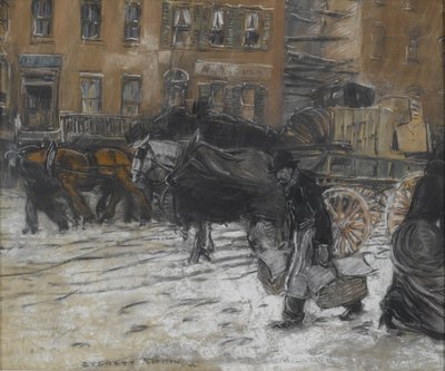 纽约 21 街的冬天 作者 Everett Shinn