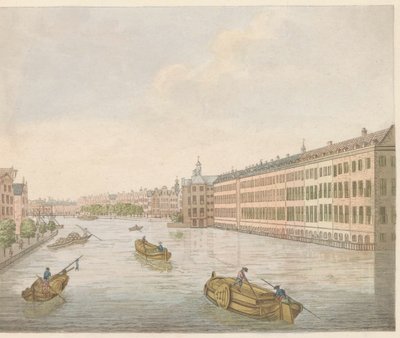 Binnen-Amstel 景观，约 1810-1813 年 Vue du Blaauwe-Brug，阿姆斯特尔室内装饰奖，Halvemaans-Brug 的执行申请（物品上的标题） 作者 埃弗特·马斯坎普