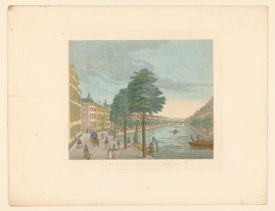 阿姆斯特丹 Spiegelstraat 附近的绅士运河 (Herengracht) 景观 Vue du Heere-Gracht，Spiegel-Straat jusqu