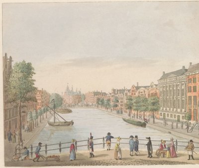 阿姆斯特丹的 Kloveniersburgwal，约 1810-1813 年 Vue du Kloveniers Burgwal et de la Maison de Trip, du Hoog-Straat au Marché Neuf（物体上的标题） 作者 无名氏