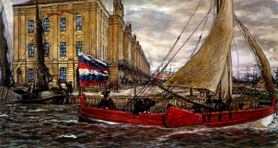 港口的船1906（绘画） 作者 叶夫根尼 叶夫根尼耶维奇 兰斯雷