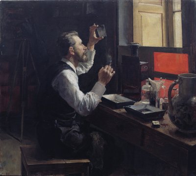 业余摄影师（布面油画） 作者 Evgeniy Iosipovich Bukovetsky