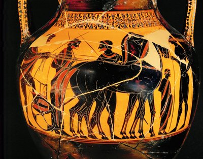 战士乘坐战车离开 ... 作者 Exekias Exekias