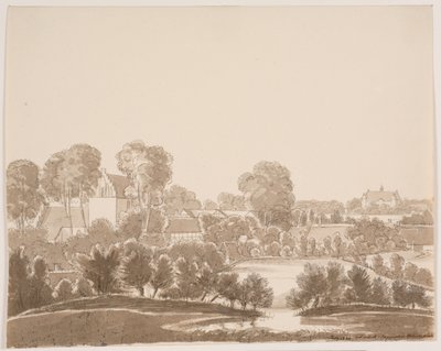 "Ørbæk 旁，背景为 Ørbæklunde。富宁，1833 年" 作者 FME 法布里蒂乌斯·德·滕纳格尔