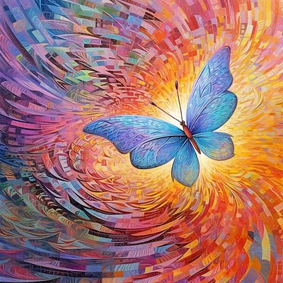 蝴蝶 抽象彩色绘画 生成人工智能 变态海报 作者 法赫塔利·阿卜杜勒拉希姆