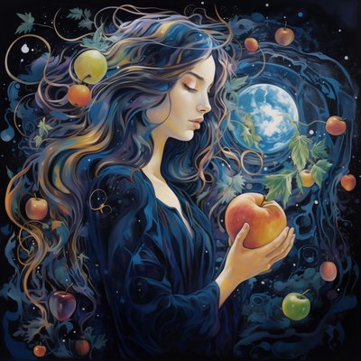 安息日女王神圣的新娘，月亮的光辉，抽象超现实墙面艺术印刷品 作者 法赫塔利·阿卜杜勒拉希姆