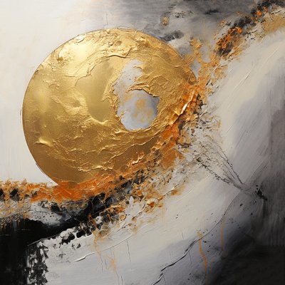 银色和金色艺术绘画、数字美术印刷 作者 F. Abderrahim