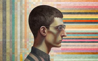 受乔治-德-基里科启发的知识分子，超现实主义肖像画 作者 法赫塔利·阿卜杜勒拉希姆