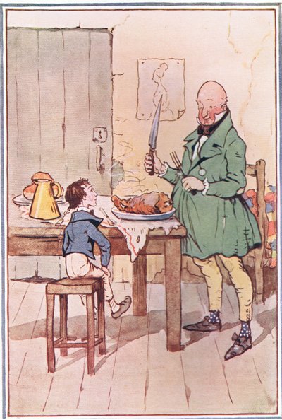 大卫与麦考伯先生一起在监狱里吃饭，1914年大卫科波菲尔的插图 作者 FMB布莱奇