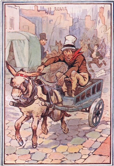 大卫尽可能快地追赶他，大卫科波菲尔，1914年的插图 作者 FMB布莱奇