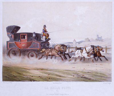 邮件教练，由Charles Bargue（1826-83）镌刻 作者 F.后堡