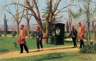 英国大使骑在轿子上的女儿 作者 福斯托·佐纳罗（Fausto Zonaro）