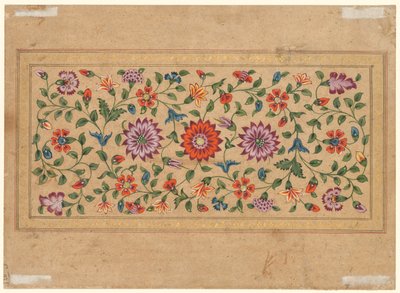 滚动的花卉藤蔓，1755年。 作者 法祖拉