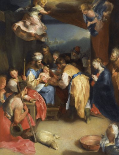 耶稣的割礼 - 巴罗奇，费德里戈（1528-1612） - 布面油画 - 81,8x63,7 - 私人收藏 作者 费德里科·菲奥里（Federico Fiori）Barocci或Baroccio