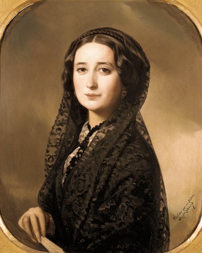 “西班牙诗人卡罗莱纳·科罗纳多（1823-1911）的肖像”（绘画） 作者 费德里科·德·马达拉佐·昆茨