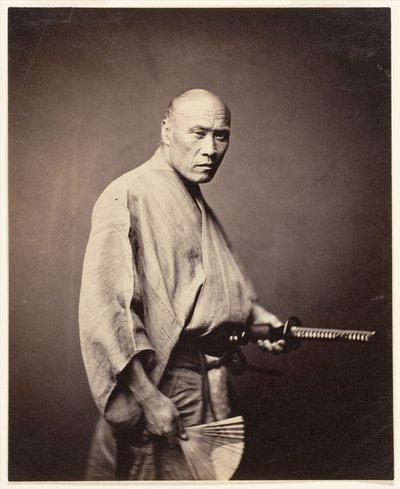 武士，横滨（1864-65 年）（银画册印刷品） 作者 费利斯 (1825 c.1908) 比托