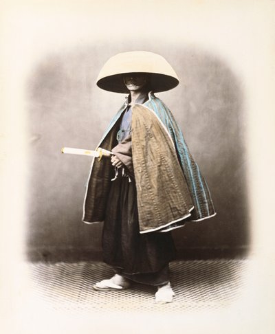 身着传统服装的日本武士，约1868年 作者 菲利斯·比托（Felice Beato）