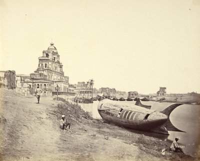乔兹·曼齐尔宫（Chutter Manzil Palace），国王的船在Gomti河上呈鱼状 作者 菲利斯·比托（Felice Beato）