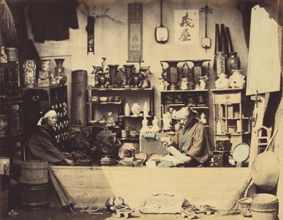 古玩店，约1865年。 作者 菲利斯·比托（Felice Beato）