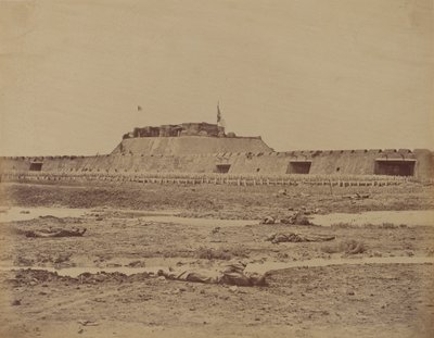 占领北堡后方，显示中国军队的撤退，1860年8月21日 作者 菲利斯·比托（Felice Beato）