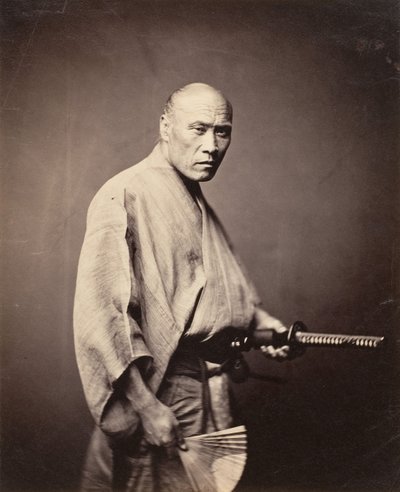 武士，横滨，1864-65。 作者 菲利斯·比托（Felice Beato）