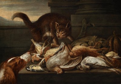 狩猎静物与猫 作者 菲利斯·博塞利（Felice Boselli）
