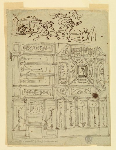 素描，阿塔兰特和希波美尼斯，约 1800 年 作者 菲利斯·贾尼