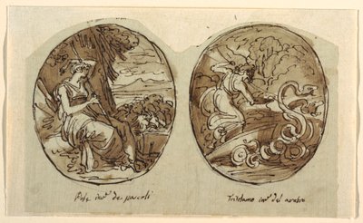 Pales, Triptolemus,拱顶装饰，孔蒂-西尼巴尔迪宫立法厅 作者 菲利斯·贾尼