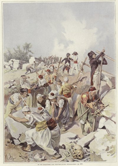 士兵和平民建立一个街垒 作者 Felicien男爵de Myrbach Rheinfeld