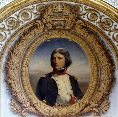 拿破仑·波拿巴 (1769-1821) 的肖像，身着制服，1792 年担任科西嘉第一营的中校 亨利-费利克斯-埃马纽埃尔·菲利普托 (Henri-Felix-Emmanuel Philippoteaux) (1815-1884) 作画，1834 年 0,8x0,6 m。 作者 菲利克斯（后）菲利普波特