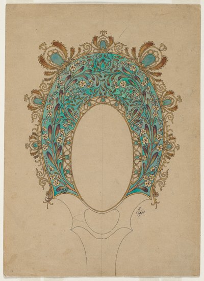 手镜设计c。 1900-1902年。 作者 费利克斯·布拉克蒙德