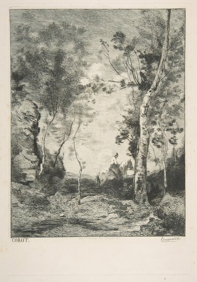 《白马》，1858年。 作者 费利克斯·布拉克蒙德
