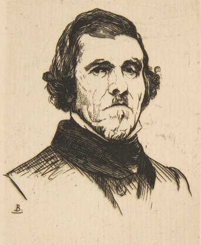欧仁-德拉克洛瓦的画像，1863年。 作者 费利克斯·布拉克蒙德