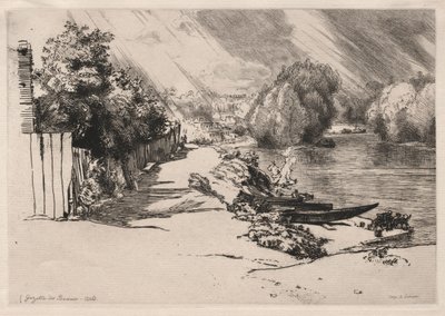 1868年，位于巴斯默登（Bas-Meudon）的塞纳河（Seine）与塞金（Seguin）和莫托（Mottiaux）群岛。 作者 费利克斯·布拉克蒙德