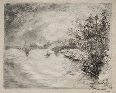 圣佩雷斯桥的景色，1877年。 作者 费利克斯·布拉克蒙德