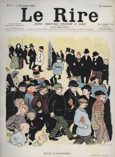 1894年12月1日，第4号报纸“ Le Rire”的封面：今天的忧郁-Felix Vallotton作图 作者 费利克斯·爱德华·瓦洛顿