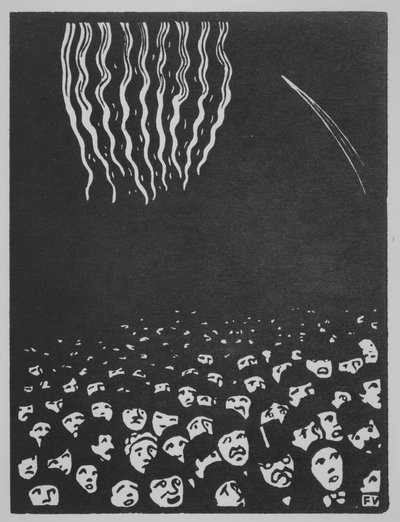 烟花，世界博览会VI，1901年（有色日本纸上的木刻） 作者 费利克斯·爱德华·瓦洛顿