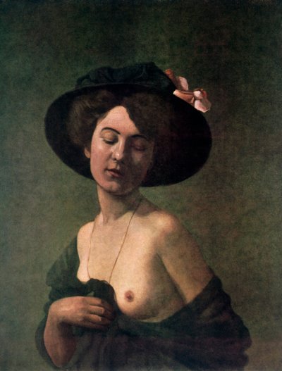 戴帽子的女士，1908年。 作者 费利克斯·爱德华·瓦洛顿