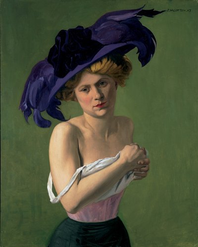 紫色帽子，1907年 作者 费利克斯·爱德华·瓦洛顿