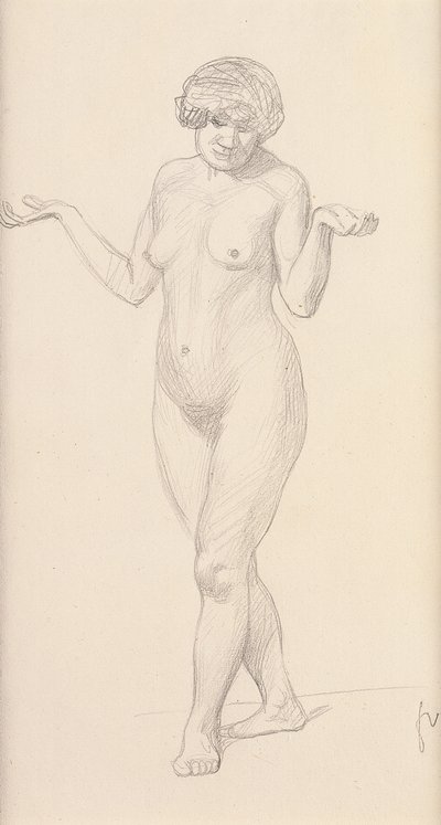 站立裸体面对前方 作者 Felix Edouard Vallotton