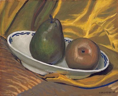 静物与梨，1921年 作者 费利克斯·爱德华·瓦洛顿