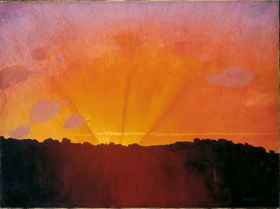 夕阳，橙色的天空，1910年。 作者 费利克斯·爱德华·瓦洛顿
