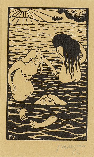 三泳客，1894年 作者 Felix Edouard Vallotton
