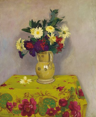 黄色雏菊和各种花朵，1911年 作者 费利克斯·爱德华·瓦洛顿