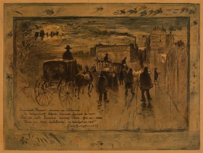 Convoi Funèbre au Boulevard de Clichy 克利希大道上的葬礼游行，1887年。 作者 菲利克斯·希拉勒·布霍特